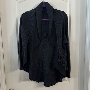 NEW Anthropologie x Knotted and Knotted Dark Grey Knit Sweater Size M